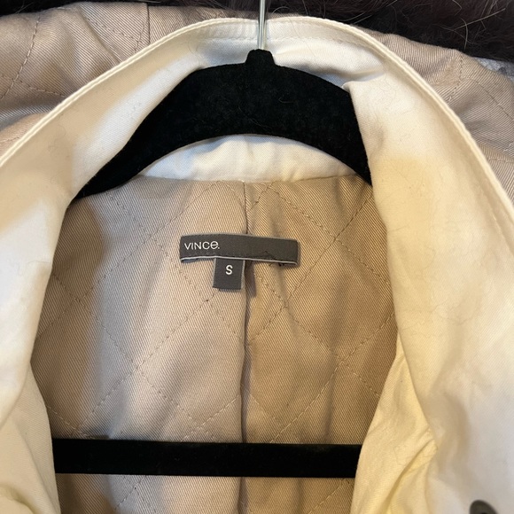 VINCE FUR HOODED WHITE JACKET SIZE SMALL - Picture 6 of 7